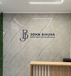Recepção do escritório de advocacia John Bihuna em Biguaçu